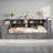 Full Size Multi-Functional Platform Bed - Upholstered Bed with Storage Shelves, Drawers, Charging Station, LED Headboard & Built-in Desk (550 lb Capacity)-1406893137-1406893143
