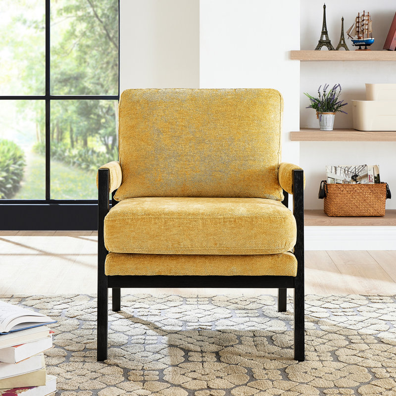 Fauteuil Janell Mid-Century Modern, Yellow