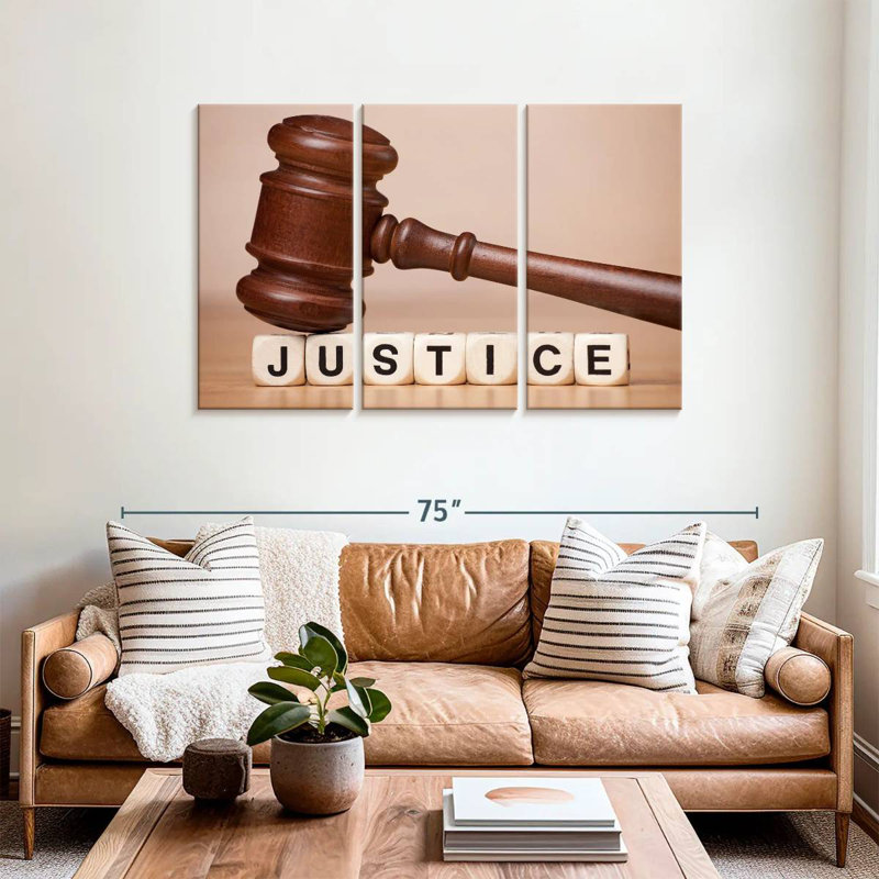 Justice Letter Cubes, 36" H x 57" W