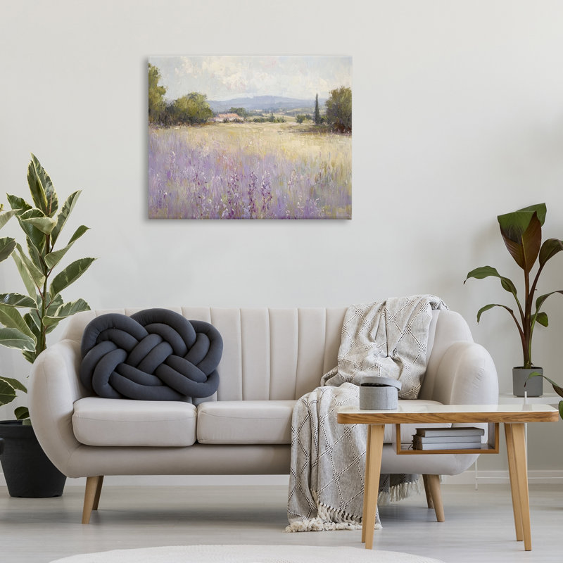 Lavande sur fond de prairie, par Petal Prints Design, H 30 po x l 40 po