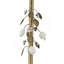 Table d'appoint ronde en fer 11,8 x 11,8 x 28,3 po avec accents floraux dorés et blancs et base en ciment