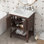 Meuble-lavabo moderne et élégant avec lavabo en céramique élégant et structure en bois massif, tablette ouverte pour le rangement