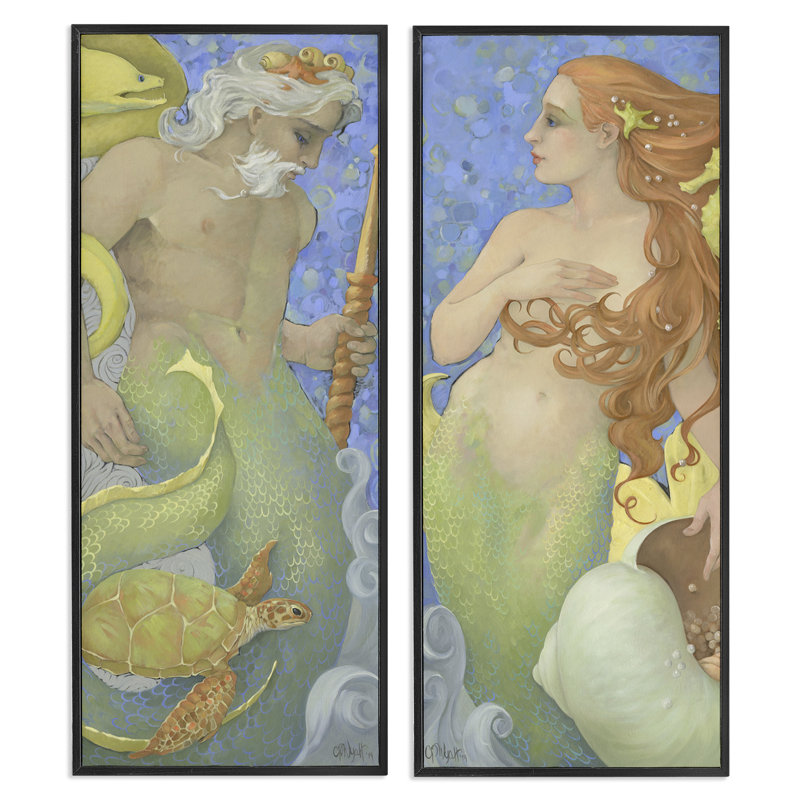 Ensemble de 2 giclées encadrées The Gate Keepers, par Christina P. Wyatt, H 24 po x l 10 po, Giclée encadrée noir minuit
