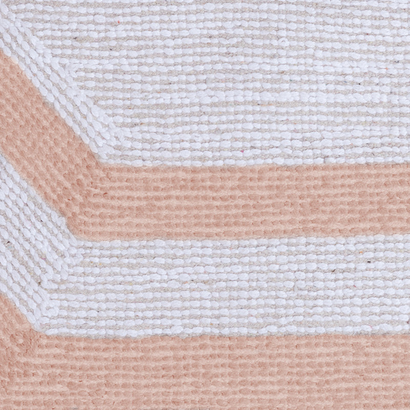 Tapis de bain 100% coton Ipke, Rose bébé / centre blanc
