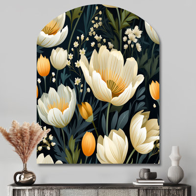 Epine - Asymmetrical floral Metal Wall Art, Arch Metal Wall Sculpture Print