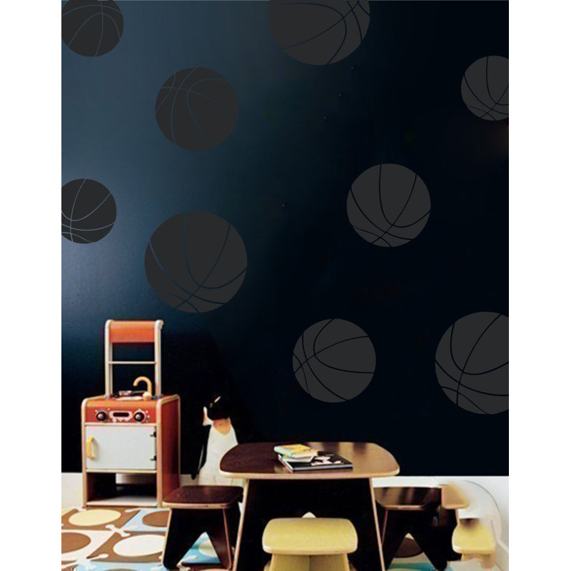 Décalcomanie murale baskets, H 40 po x l 40 po x P 0,01 po, Noir