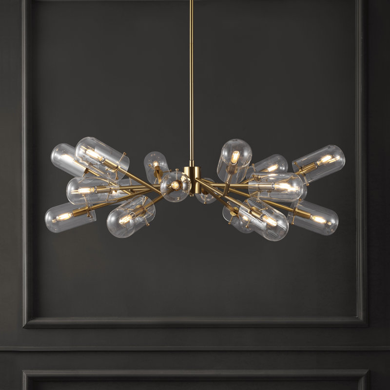 Lustre cylindrique spoutnik à 16 lumières Kerstyn