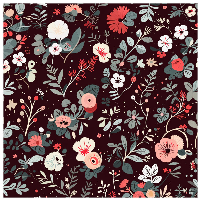 Rideau de douche floral - Bohème, 70 po L x 93 po H