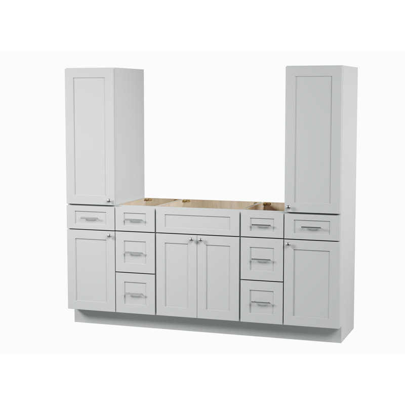 Meuble-lavabo simple 78 po Disar, Gris