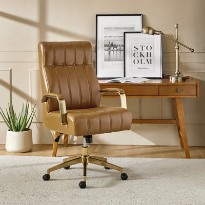 Leipzig 47" H Tufted Leather Executive Chair
