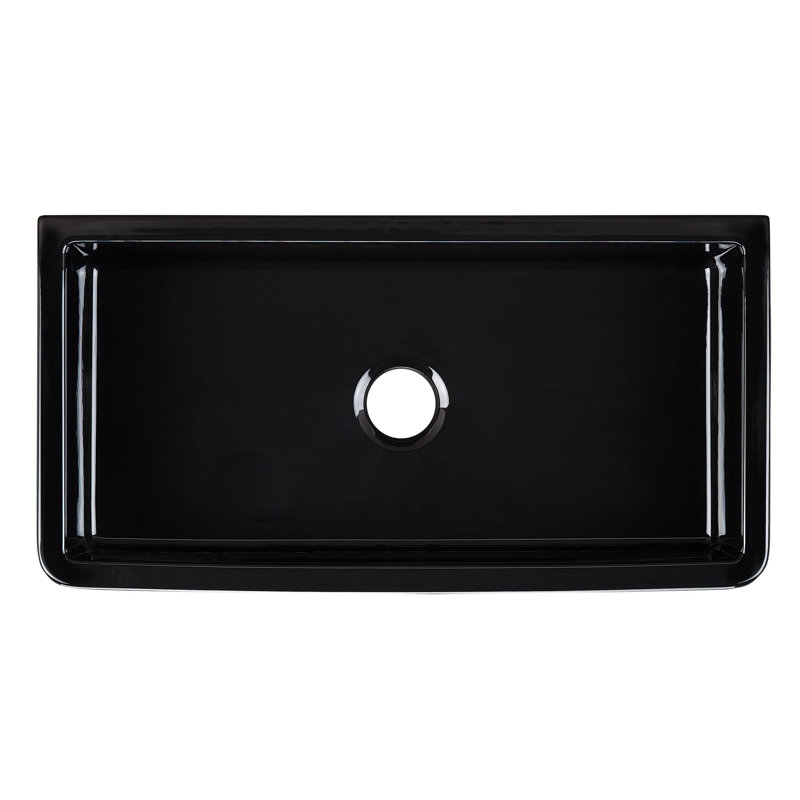Grigham 34" L Farmhouse / Apron Kitchen Sink, Gloss Black