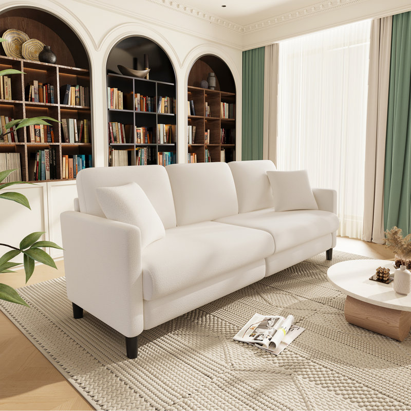 Ruzan 3 Seater Teddy Bean Bag Sofa, Beige