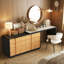 Bureau de meuble-lavabo extensible en bois 47,24 po avec 6 tiroirs