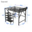 Lit mezzanine double avec bureau pliable et station de charge intégrée