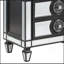 Table de chevet miroir, noir et argent