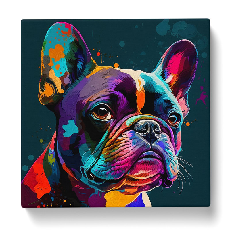 French Bulldog Fauvism - Wrapped Canvas