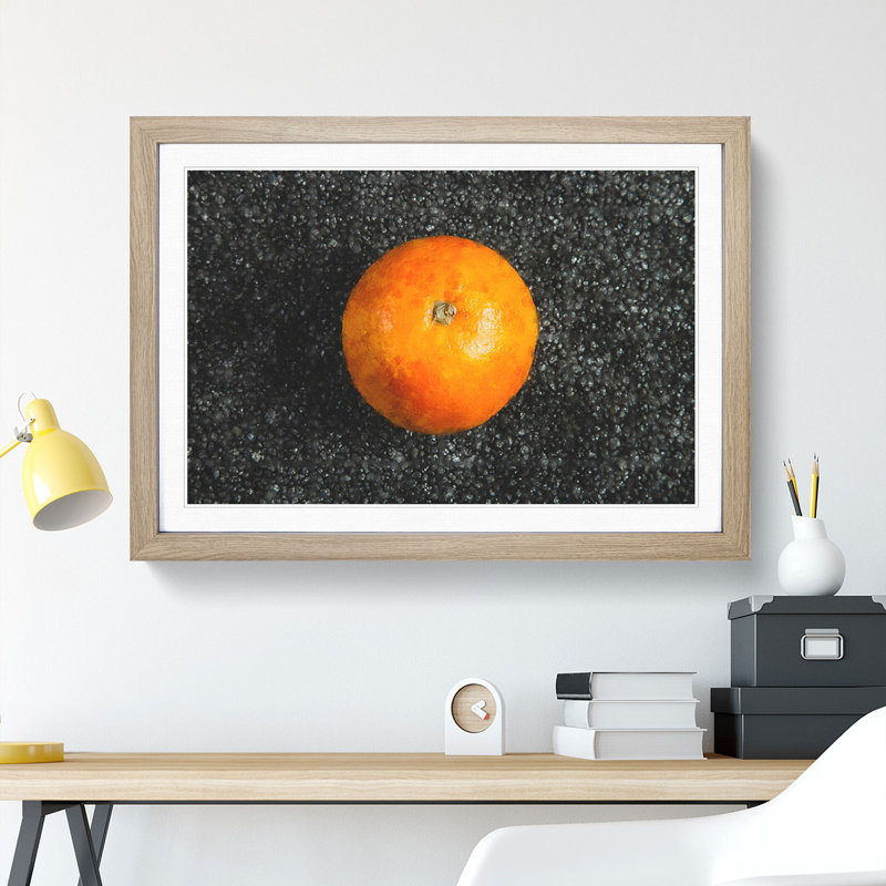 Orange Fruit - Picture Frame Painting, 48cm H x 65cm W x 2cm D, Oak Framed