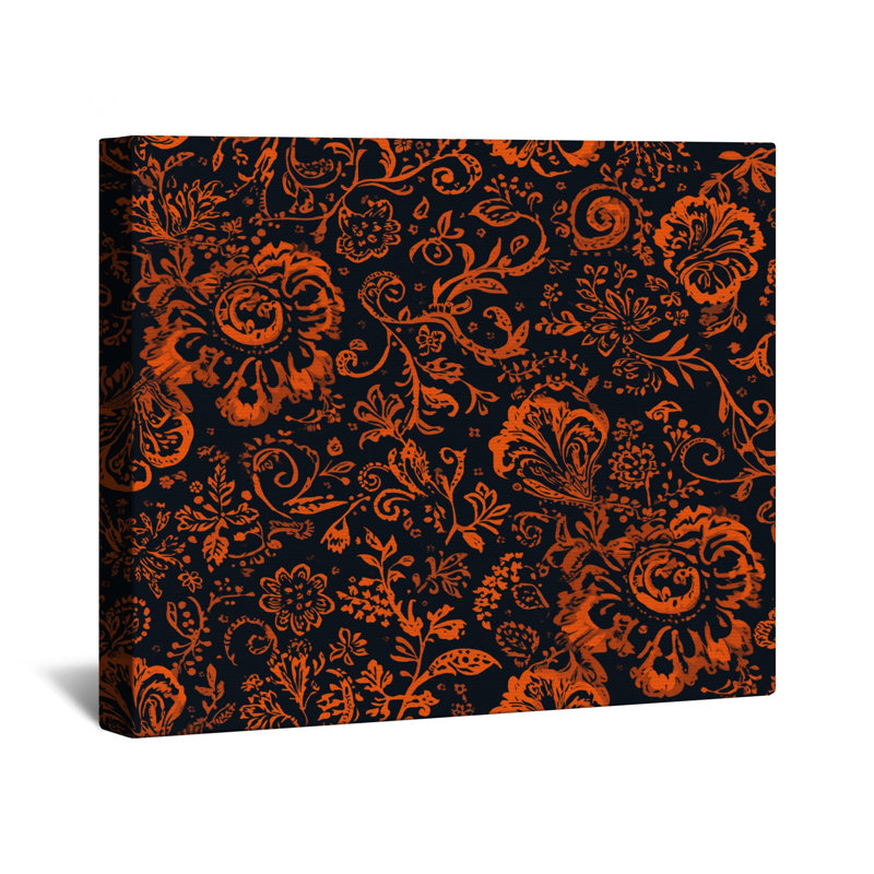 Toile de galerie à motif floral orange en plusieurs tailles, 20 x 24 pouces