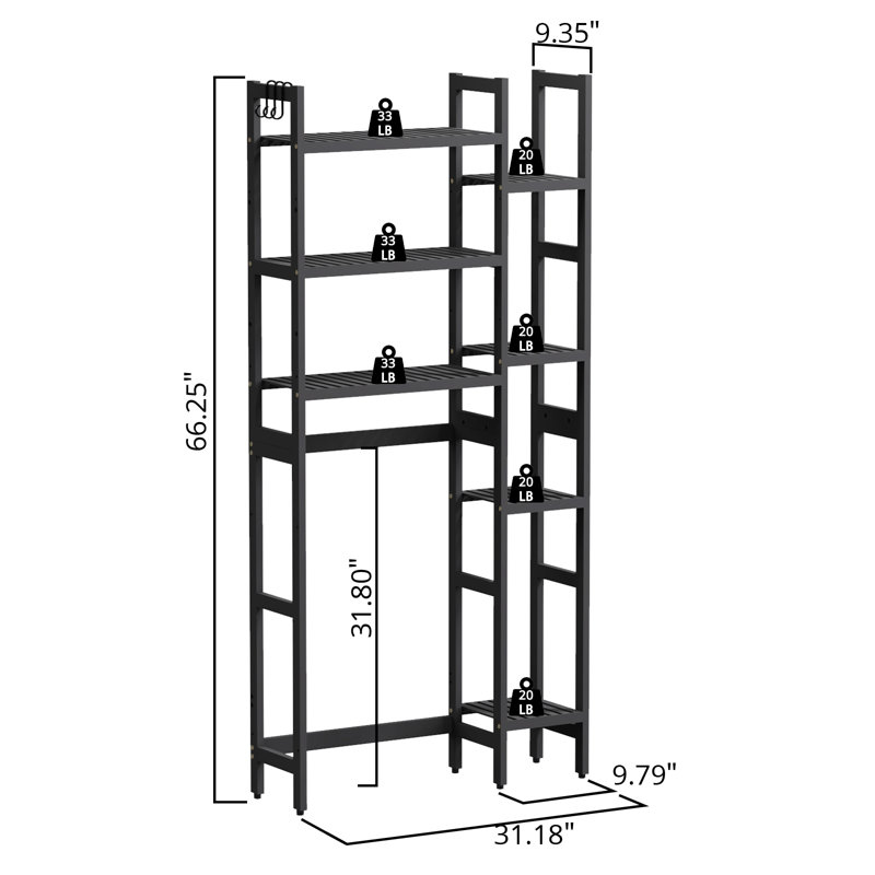 Freestanding Over The Toilet Storage, Black