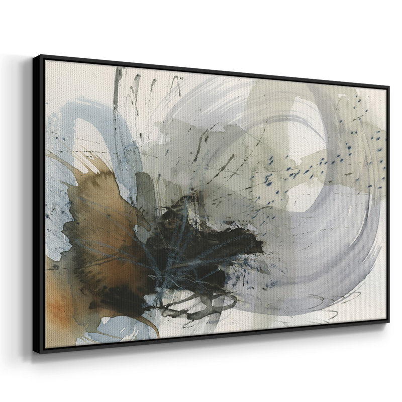 Orbital Burst II, peinture sur toile encadrée, Cadre noir, H 17 po x l 25 po x P 2 po