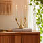 Porte-bougie conique décoratif pour table d'appoint - Décoration de maison moderne pour le style de tablette - 6 po, doré et métallique