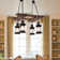Iona 4 - Light  Dimmable Wooden Chandelier with Font Shape