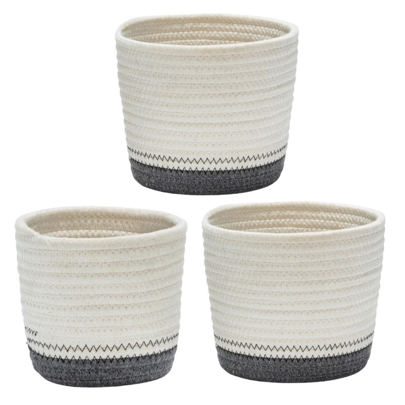 Ensemble de paniers en tissu 3 pièces, 6 po x 7 po x 7 po