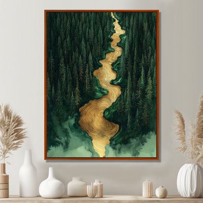 Genut Forest River Of Emerald Crystal IV - Forest Wall Art