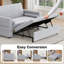 3 Seater Linen Sofa Bed-817941544