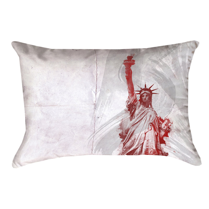 Housse de coussin statue of liberty aquarelle David Khieu
