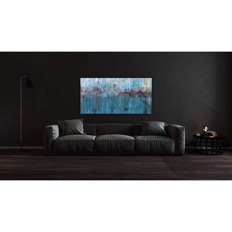 «Blue Topaz» encadrée par John Beard, Blanc, H 38 po x l 74 po x P 2 po