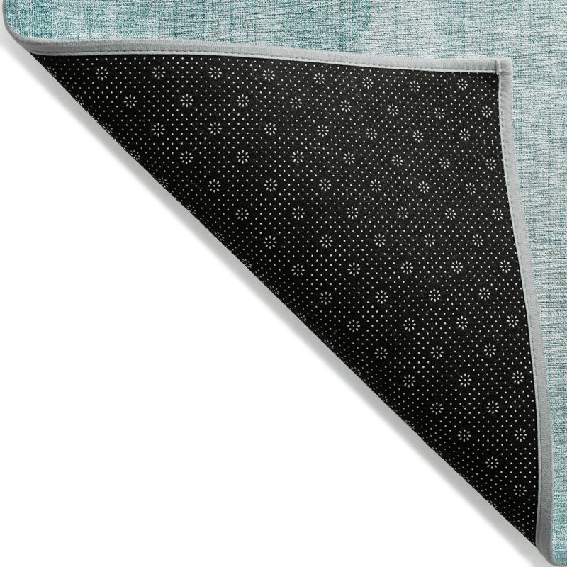 Tapis extérieur bleu sarcelle et turquoise à motif géométrique lavable 3 pi x 5 pi