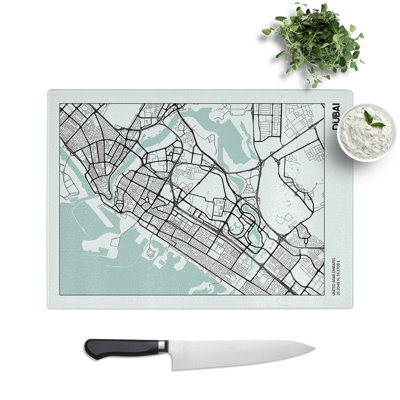 Map Dubai UAE Chopping Board