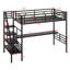 Structure de lit mezzanine en métal avec bureau