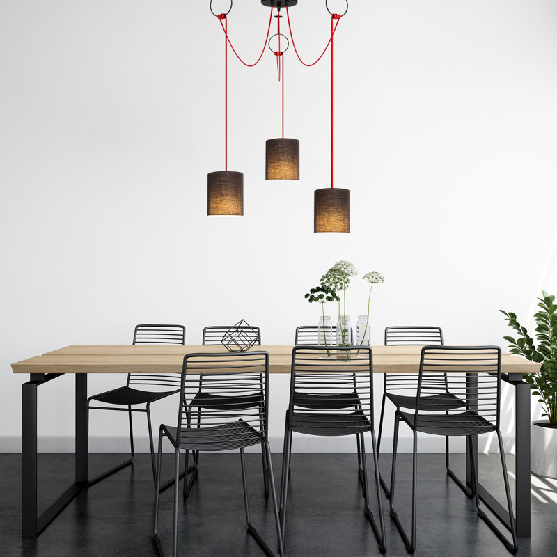 Luminaire suspendu cylindrique à 3 lumières Shayaan