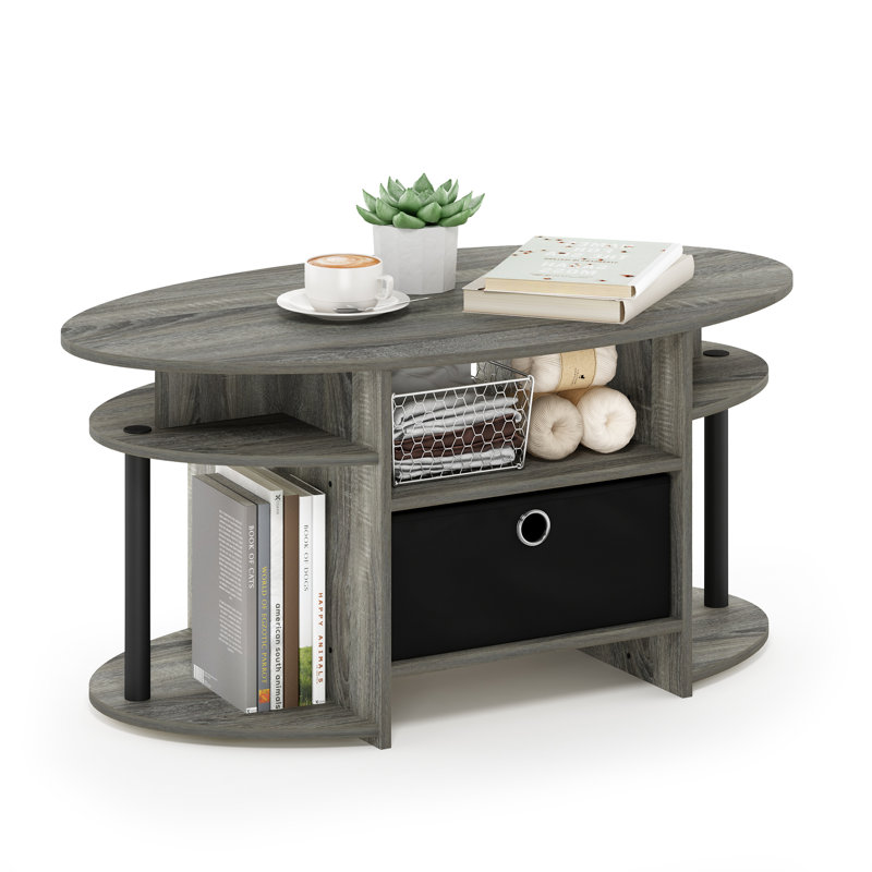 Allenville Pedestal Coffee Table with Storage, French Oak