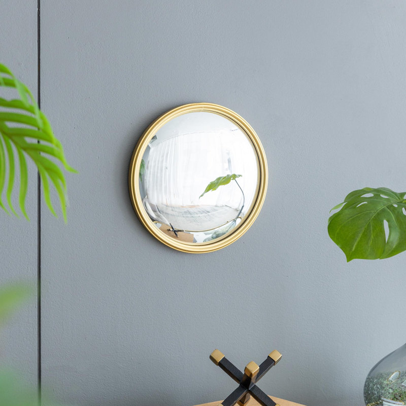 Miroir circulaire avec cadre en fer, 10,4 po x 10,4 po