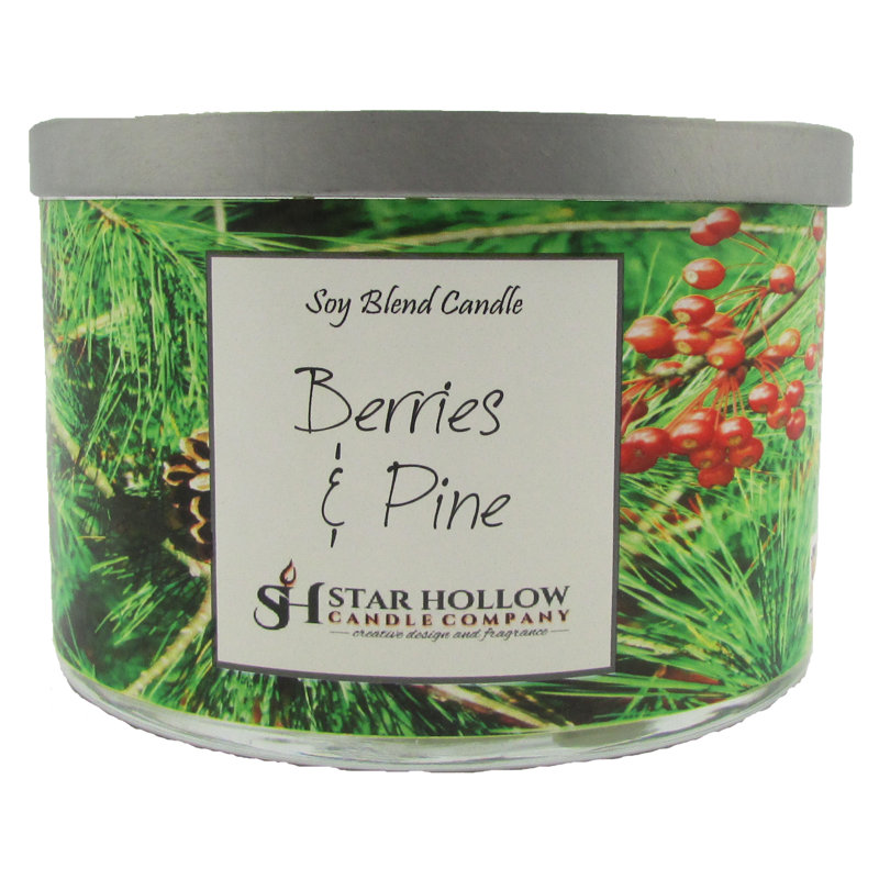 Berries & Pine Scented Jar Candle, 2.75" H x 4.25" W x 4.25" D