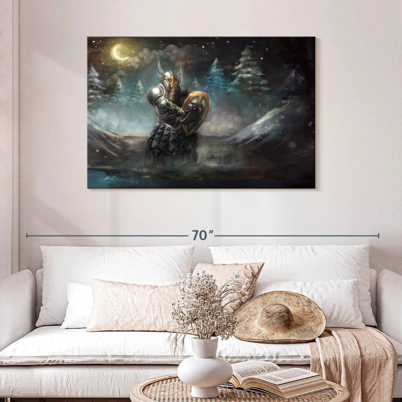 Kelan Fantasy Dwarf Knight, 30" H x 45" W