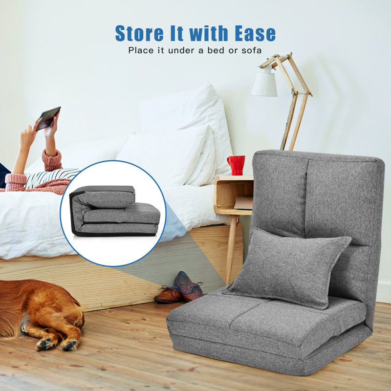 Alanis Twin 103cm Velvet Futon Chair, Grey Velvet