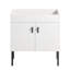 Meuble-lavabo de salle de bain avec pied en métal, lavabo en céramique blanche et 2 portes à fermeture en douceur-1578031478