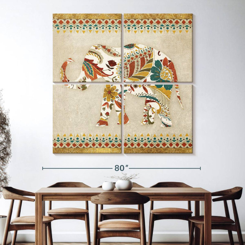 Brampt Boho Elephant II, 74" H x 74" W