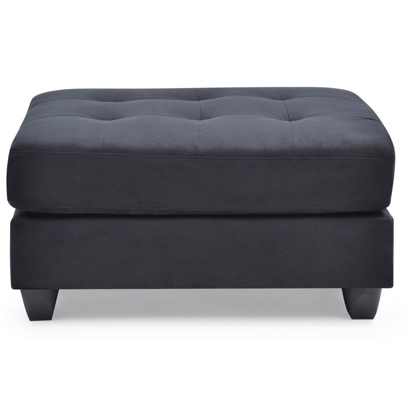 Sleek Contemporary Ottoman, Black