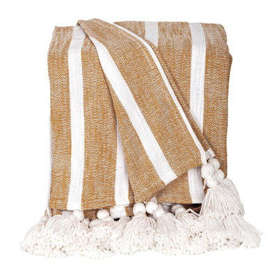Mustard Cotton Slub Throw 50" x 60"