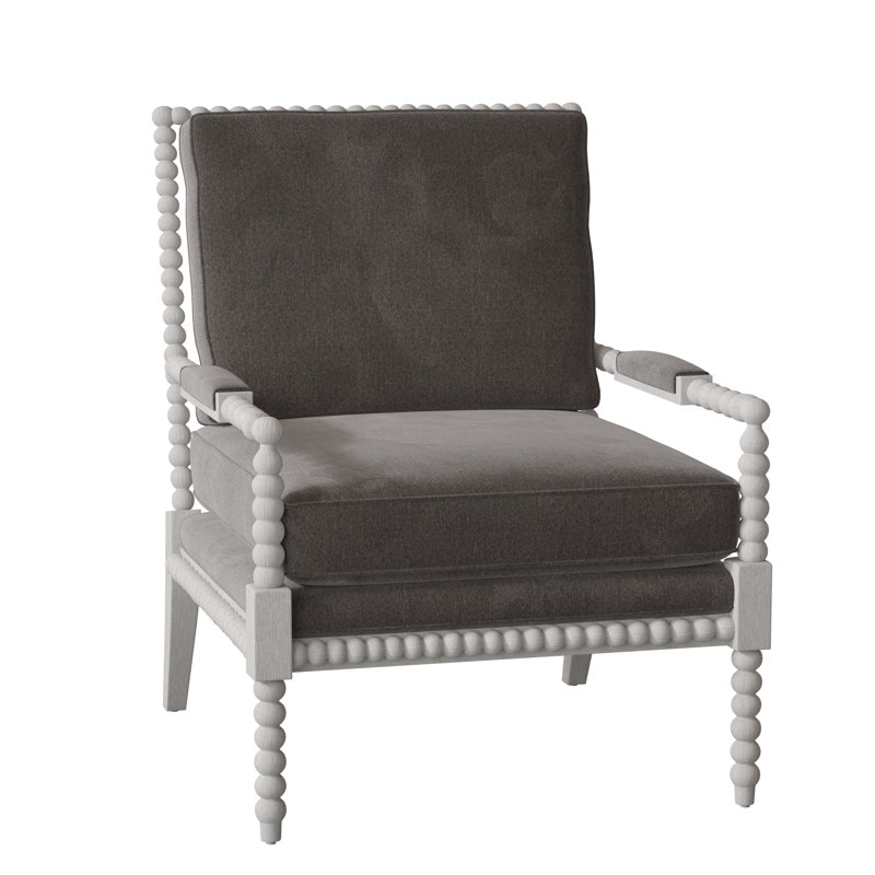 Fauteuil Paula Deen Home, Velours performance gris Nickie 45, Pécan