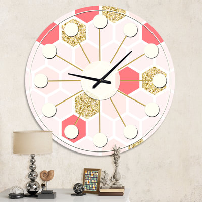 Gold Chic Design I - Horloge murale moderne Mid-Century