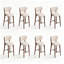 Chaises d'appoint à dossier rembourrées en noyer (lot de 8)-1240159275-1240159294