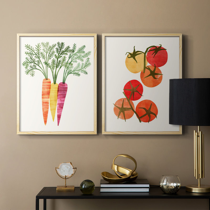 Organic Veg III - reproduction encadrée de qualité supérieure - prête à être accrochée - aucun clou requis - aucun clou requis