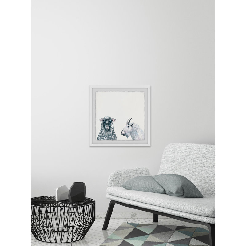 «Black and White Duo», reproduction encadrée, H 24 po x l 24 po x P 1,5 po, Blanc