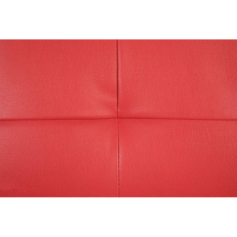 Canapé de salon rembourré, H 34 po x l 76,5 po x P 32,5 po, Similicuir noir / rouge Evalina